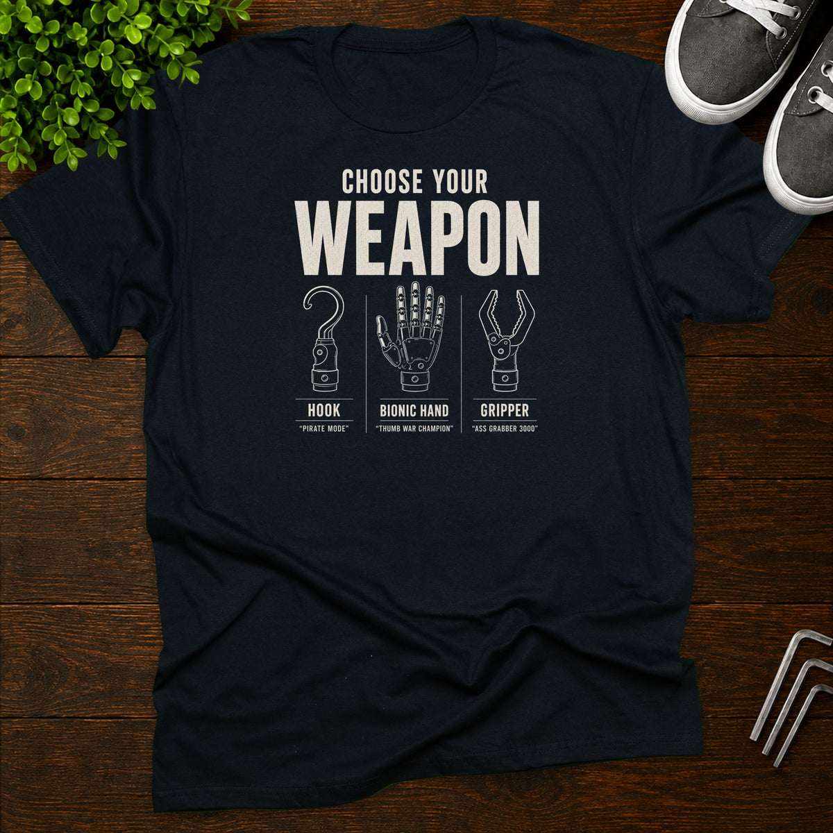 Choose your weapon (Arm Amputee) T-Shirt