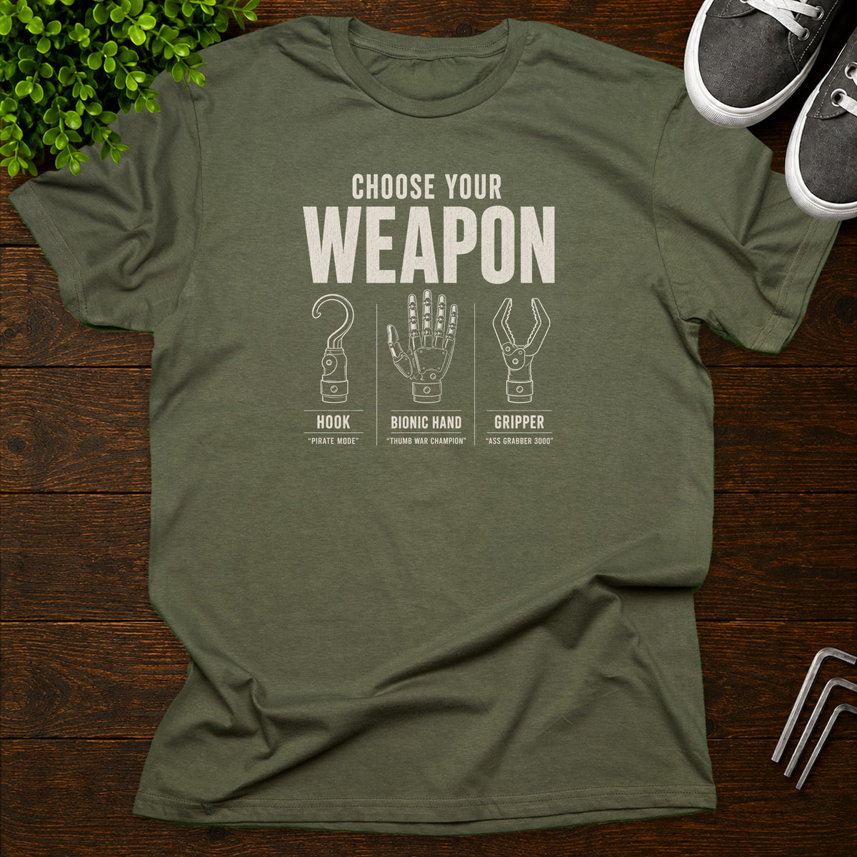 Choose your weapon (Arm Amputee) T-Shirt